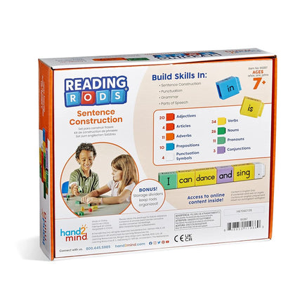 Learning Resources Reading Rods Sentence Construction, Learn to Read, Sentence Building for Kids, Parts of Speech Linking Cubes, Learn to Read Toys, Reading Tools for Kids, Moyen