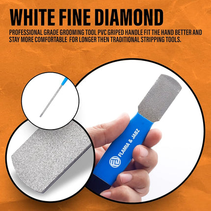 Stripping Metal Stone Diamond Edged for Dogs, Cats & Pets with Plastic Grip (2 Piece Pack of Coarse & Fine)