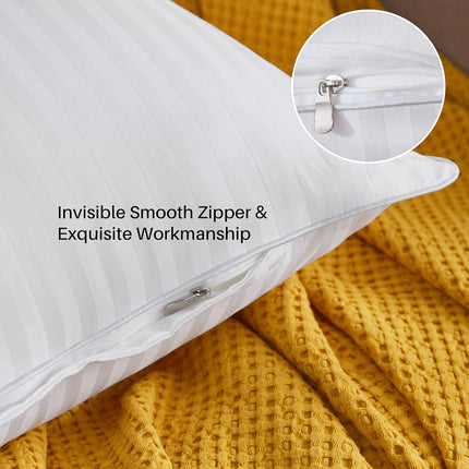 Oubonun Cushion Inserts 50x50cm (Set of 2) – Firm & Fluffy Down Alternative Pillow Inserts with Soft Cotton Cover, Machine Washable – White 20x20 Inch