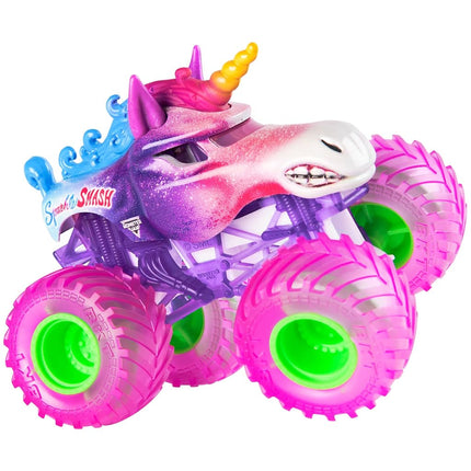 Monster Jam, Official Sparkle Smash Monster Truck, Die-Cast Vehicle, 1:64 Scale, Kids Toys for Boys Ages 3 and up