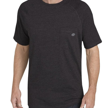 Dickies Camiseta de rendimiento de manga corta para hombre, talla grande, jaspeado negro, 3X