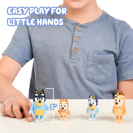 Bluey Bluey & Family Figure 4-Pack, Bingo, Bandit & Chilli - New Expressions