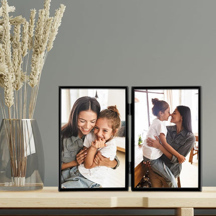 Lawrence Frames 4x6 Hinged Double Simply Black Picture Frame (660046D)