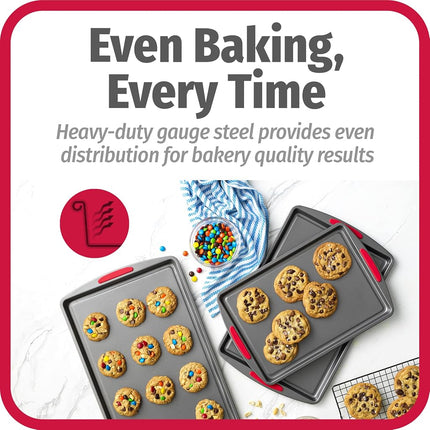 GoodCook MegaGrip Non-Stick Cake Baking Mould with Silicone Handles, Heavy Steel Cake Pan for Brownies, Cheesecakes, Cakes, Bakeware, Pies