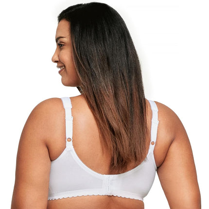 Glamorise MagicLift Cotton Support Wirefree Bra 1001 (Women's & Women's Plus) White