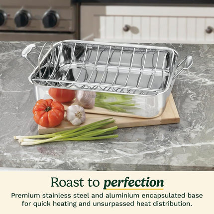 CUISINART 7117-16UR Chef's Classic Stainless 16-Inch Rectangular Roaster with Rack