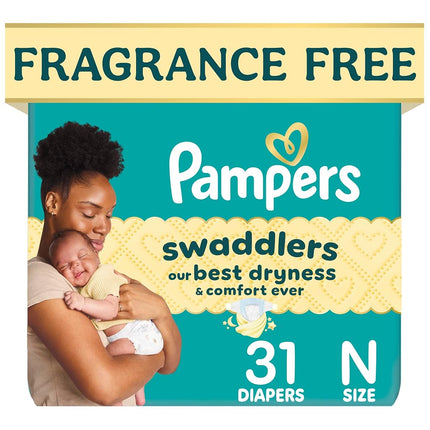 Pampers Baby Diapers - Swaddlers - Size 0, 31 Count, Ultra Absorbent Disposable Newborn Diaper