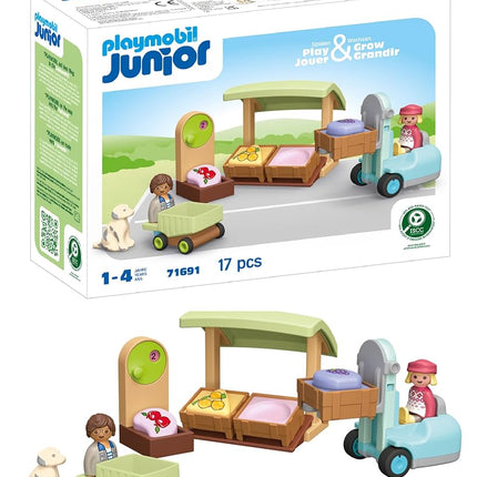 Playmobil 71691 JUNIOR: Organic Market Stall and F