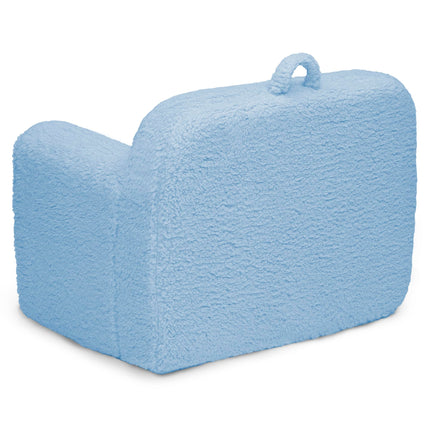 Delta Children Sherpa Cozee Chair - Foam Kids Chair for Ages 18 Months and Up, Powder Blue