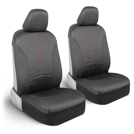 Motor Trend BDK Fundas Impermeables para Asientos Delanteros Solamente – Protección Cómoda de Neopreno con Costuras Bicolores, Fáciles de Instalar, Ajuste Universal para la Mayoría de Coches, Camionetas y SUVs