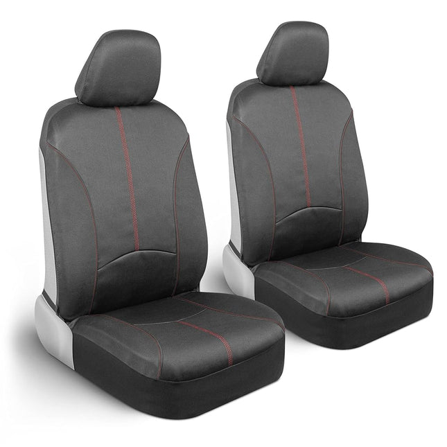 Motor Trend BDK Waterproof Car Seat Covers for Front Seats Only � Comfortable Neoprene Protection with Two-Tone Stitching, Easy to Install, Universal Fit for Most Cars Trucks Vans and SUVs