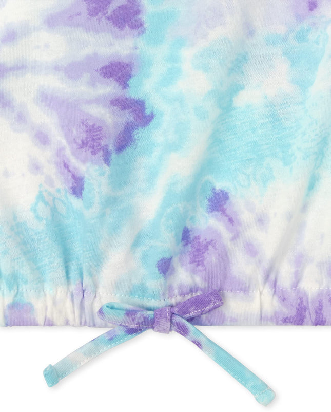Haut imprimé froncé sur le devant The Children's Place pour fille, Plume Tie Dye, Small (5/6)