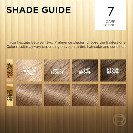 L'Oréal Paris Superior Preference Permanent Hair Color, 7 Dark Blonde