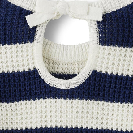 The Children's Place Girls' Tie Back Pull Over Sweater, Bunny Tail Stripe, X-Small