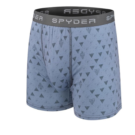 Spyder Mens Boxer Briefs 5 Pack Poly Spandex Performance Boxer Briefs Underwear, Light Blue/Heather/Light Blue/Green/Navy, S