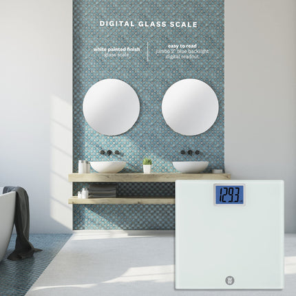 Báscula para pesar de Weight Watchers by Conair, báscula digital de baño en blanco