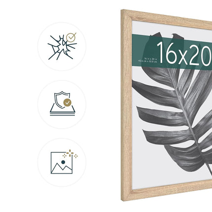 MCS Industries Inc 63732 16x20 Inch Studio Gallery, Natural Woodgrain Frames, 16x20