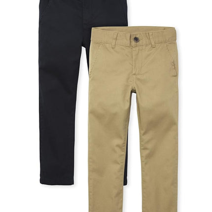 The Children's Place Boys' Skinny Chino Pants, Pack of Two, Multi CLR, 14