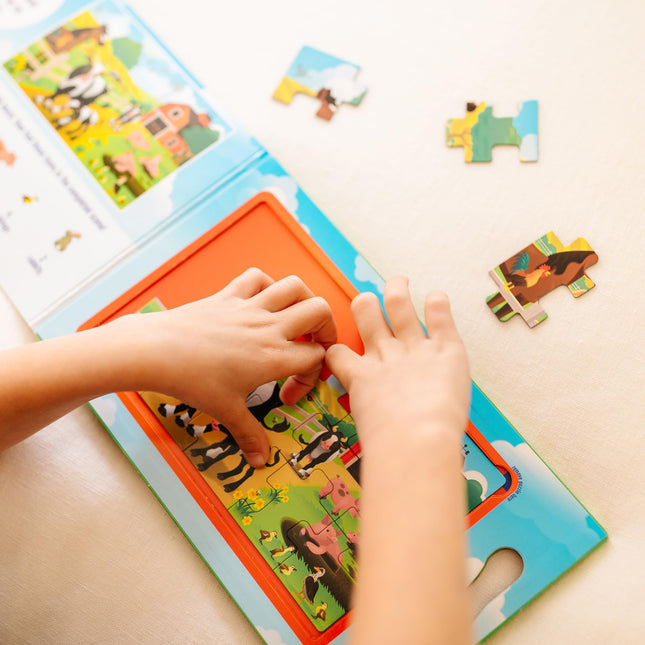 Melissa & Doug Take-Along Magnetic Jigsaw Puzzles Travel Toy � On The Farm (2 15-Piece Puzzles)