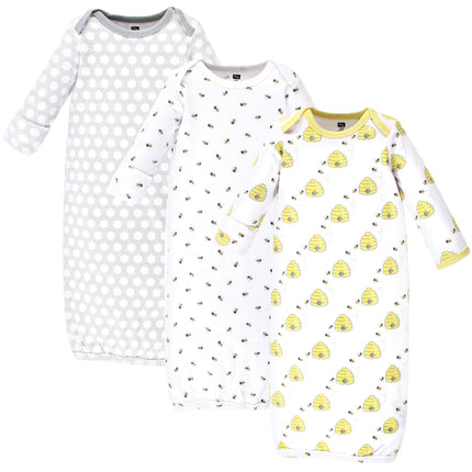 Hudson Baby Baby-Girls Cotton Gowns, Bees, Preemie