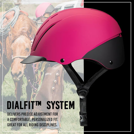 Troxel Spirit Full Coverage Horse Riding Helmet, Low-Profile Adjustable Design, Safety Horseback Riding Gear, Small (6-1/2 - 6-7/8), Raspberry Duratec