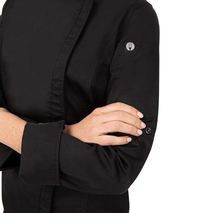 Chef Works Women's Hartford Chef Coat, Black, S
