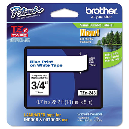 Brother Tape, Retail Packaging, 3/4 Inch, Blue on 