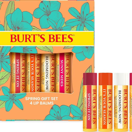 Burt's Bees Lip Balm Gift Set, Pomegranate, Coconut & Pear, Watermelon, Sweet Mandarin, Just Picked, 4x4.25g