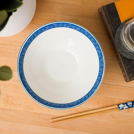Bol à ramen en céramique Silver Buffalo Lilo et Stitch motif japonais multiposes Fleurs 887 ml avec baguettes