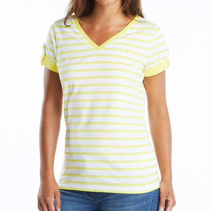 Nautica Women's Easy Comfort V-Neck Striped Supers
