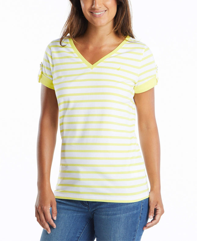 Nautica Women's Easy Comfort V-Neck Striped Supers