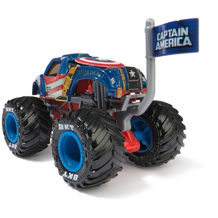 Monster Jam, Marvel Official Captain America Monster Truck, Die-Cast Vehicle, 1:64 Scale, Super Hero Kids Toys for Boys Ages 3 and up