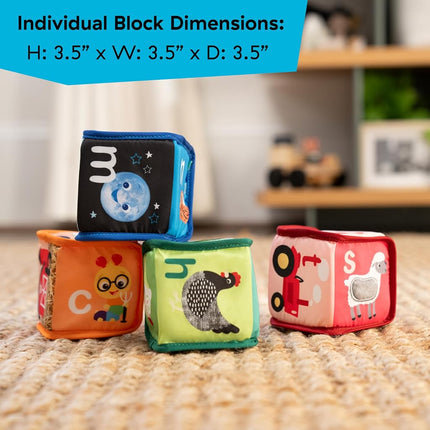 Baby Einstein Alpha Stacks Soft Blocks, Multisensory and Lightweight, Ages 3 Months and Up