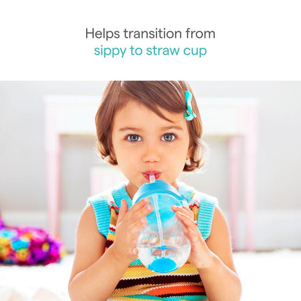 Munchkin Click Lock Any Angle Weighted Straw Cup, 10 Ounce, 2 Count, Pink/Purple