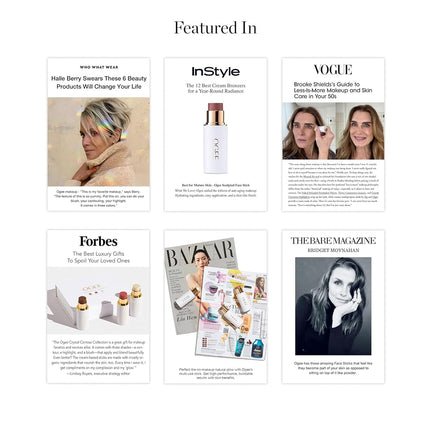 Trio Collection Ogee Face Crystal - Collection de Maquillage Contour - Palette Certifiée Bio - Inclut des Sticks de Bronzeur, Fard à Joues et Illuminateur