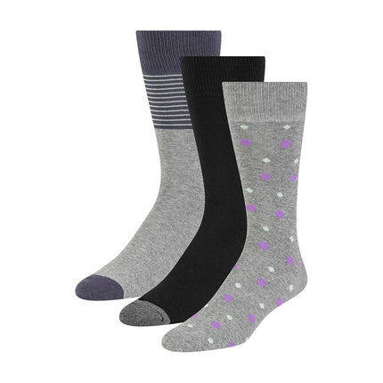 Ted Baker Men's 3 Pack Pattern Crew Dress Socks, G