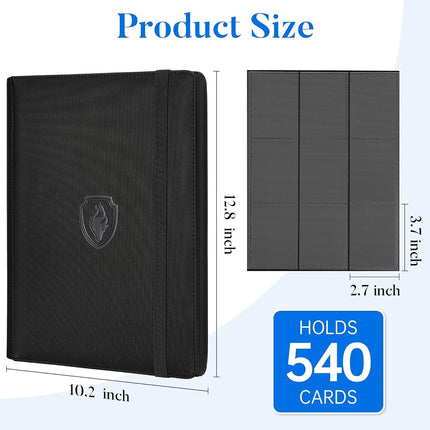 Premium 9 Pocket Card Binder for 540 Card, Fabmaker PU Trading Card Binder