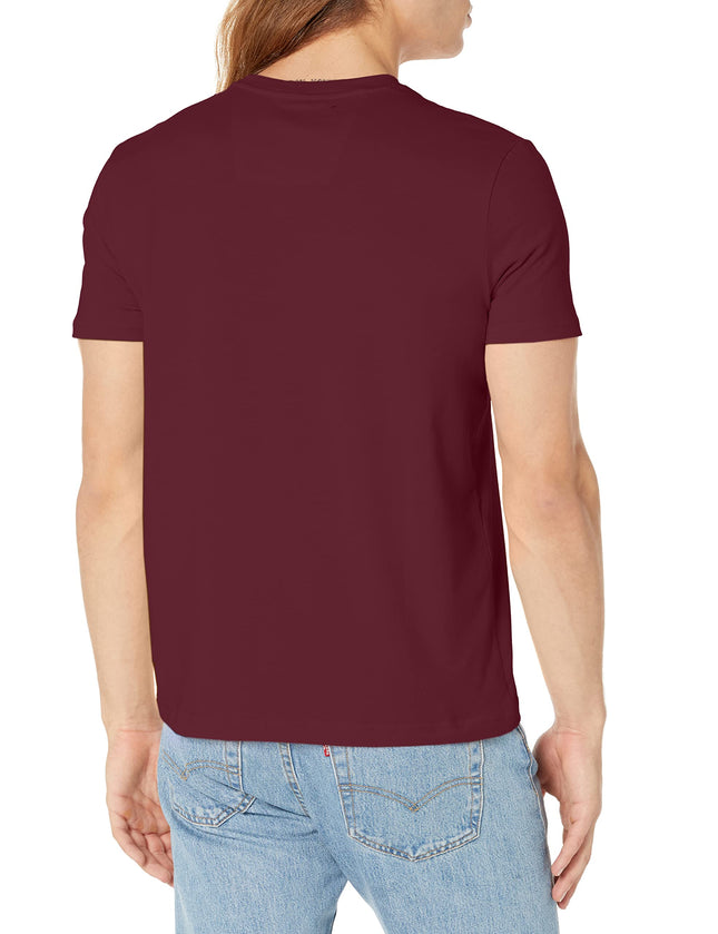 Nautica Men's Solid Crew Neck Short-Sleeve Pocket T-Shirt, Shipwreck Burgundy, Large