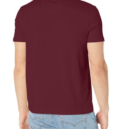 Nautica Men's Solid Crew Neck Short-Sleeve Pocket T-Shirt, Shipwreck Burgundy, Medium