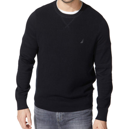 Nautica Men's Ribbed Sweater, True Black, XL