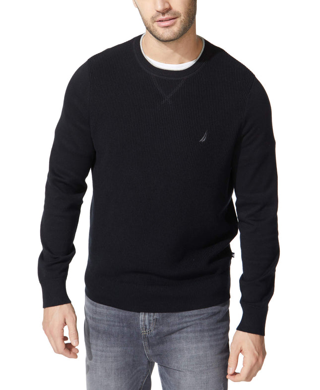 Nautica Men's Ribbed Sweater, True Black, XL