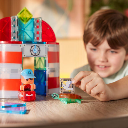 Magna-Tiles Lighthouse Rescue 26-Piece Magnetic Construction Set, The Original Magnetic Building Brand