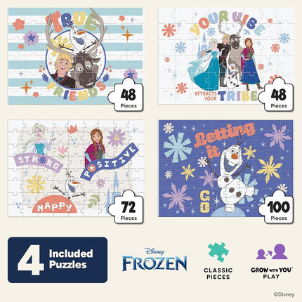 4 in 1 Kids Frozen Multipack Jigsaw Puzzle - Ceaco - Disney - Engaging Puzzles Perfect for Game Nights - Finished Size Varies