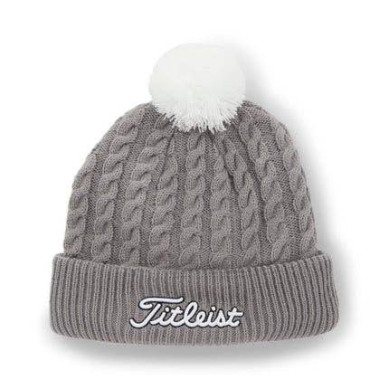 Titleist Men's Cable Knit Pom Pom Gray/White