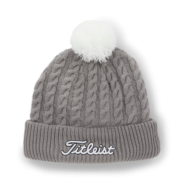 Titleist Men's Cable Knit Pom Pom Gray/White
