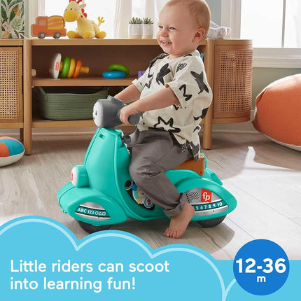 Fisher-Price Laugh & Learn Toddler Ride-On Toy, Smart Stages Cruise Along Scooter with Lights Music and Learning for Ages 1 Year and Up