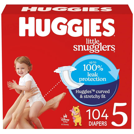 Huggies Little Snugglers Baby Diapers, Size 5, 104