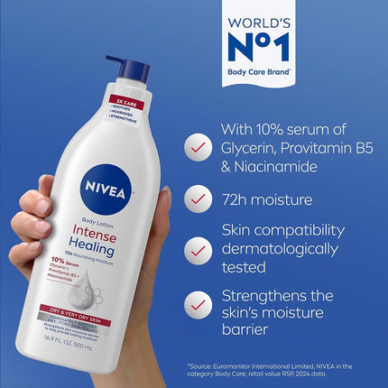 Nivea Intense Healing Body Lotion Very Dry Rough Skin 16 9 fl oz 500 ml