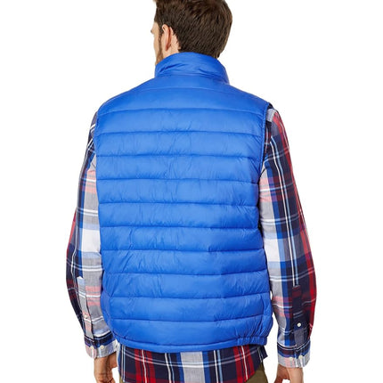 Cole Haan Men's Quilted Puffer Vest with Chest Zip Pocket, Cobalt, S