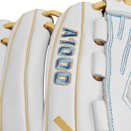 Wilson 2024 A1000® V125 12.5” Outfield Fastpitch Softball Glove - White/Blue/Blonde, Left Hand Throw